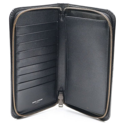 Saint Laurent Paris Studded Long Wallet Long Wallet Card Case Leather Black