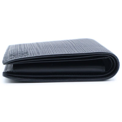 Loewe Anagram Bi-fold Wallet With Card Case Black Leather