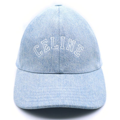 Celine Logo Embroidered Denim Baseball Cap Hat Indigo Aa0890d93
