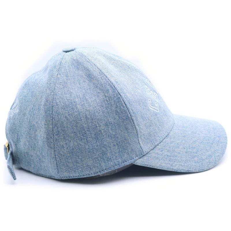 Celine Logo Embroidered Denim Baseball Cap Hat Indigo Aa0890d93