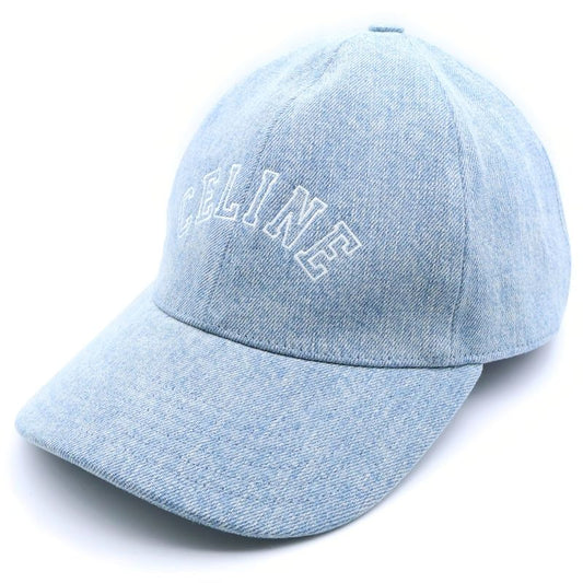 Celine Logo Embroidered Denim Baseball Cap Hat Indigo Aa0890d93