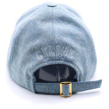 Celine Logo Embroidered Denim Baseball Cap Hat Indigo Aa0890d93