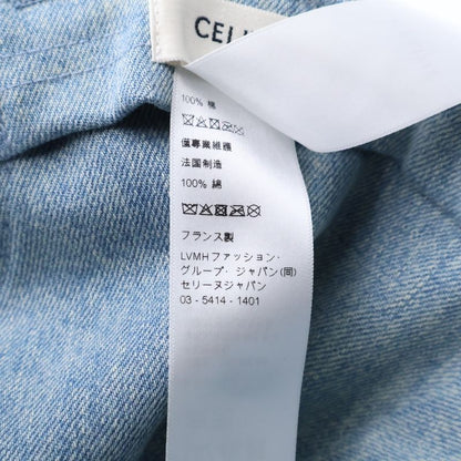 Celine Logo Embroidered Denim Baseball Cap Hat Indigo Aa0890d93