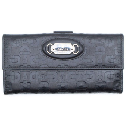 Gucci GG Leather Wallet GG Allover Pattern Long Wallet Black 231841