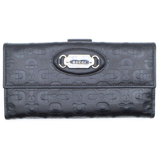 Gucci GG Leather Wallet GG Allover Pattern Long Wallet Black 231841