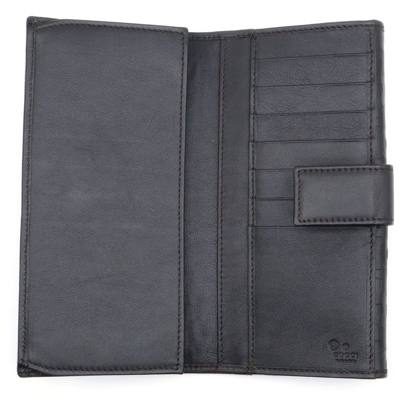 Gucci GG Leather Wallet GG Allover Pattern Long Wallet Black 231841