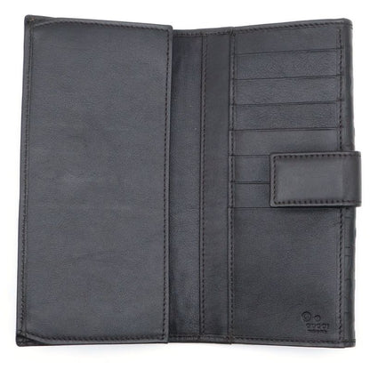 Gucci GG Leather Wallet GG Allover Pattern Long Wallet Black 231841