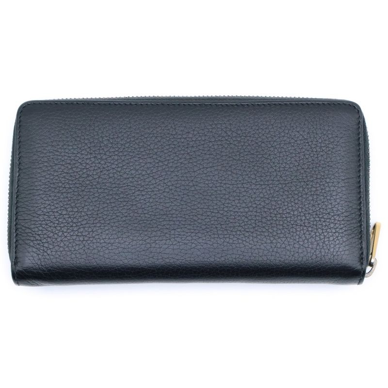 Gucci Logo-printed Zip-around Wallet Long Leather Black 496317