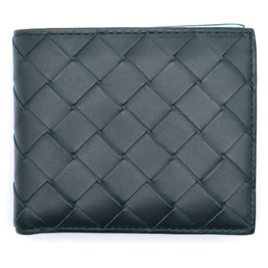 Bottega Veneta Intrecciato Fold Wallet Compact Wallet With Card Case Dark Green