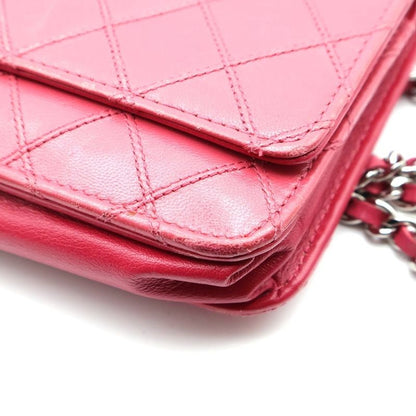 Chanel Bicolore Coco Mark Chain Wallet Shoulder Bag Mini Bag Pink Leather