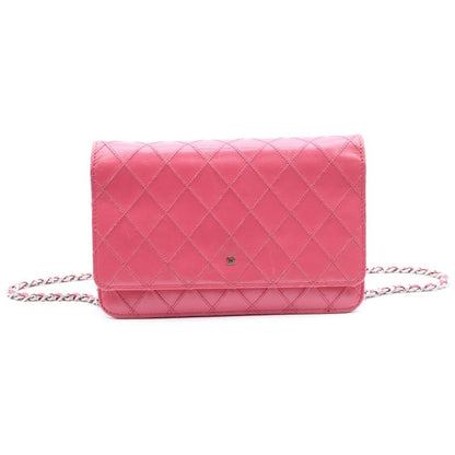 Chanel Bicolore Coco Mark Chain Wallet Shoulder Bag Mini Bag Pink Leather
