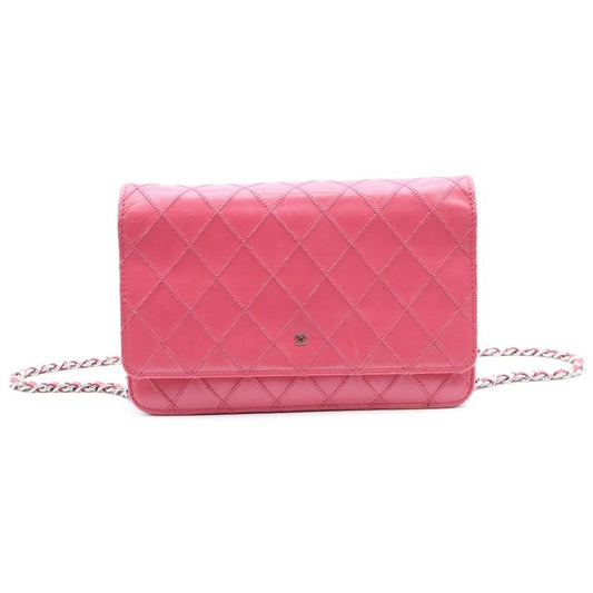Chanel Bicolore Coco Mark Chain Wallet Shoulder Bag Mini Bag Pink Leather