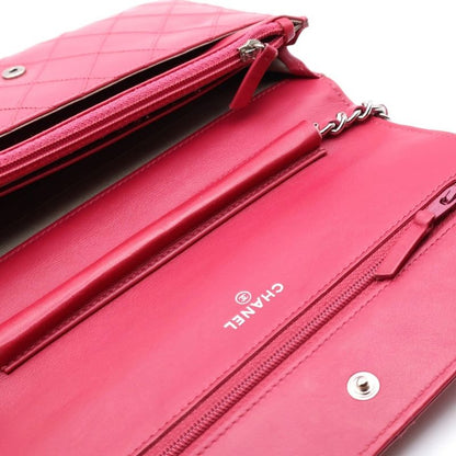 Chanel Bicolore Coco Mark Chain Wallet Shoulder Bag Mini Bag Pink Leather