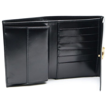 Cartier Panthère Leather Compact Wallet Trifold Wallet Gold Hardware Black