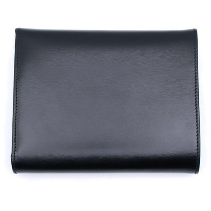 Cartier Panthère Leather Compact Wallet Trifold Wallet Gold Hardware Black