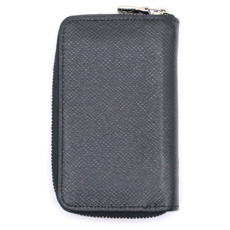 Louis Vuitton Taiga Zippy Coin Purse Coin Case Wallet Black Noir Black Silver