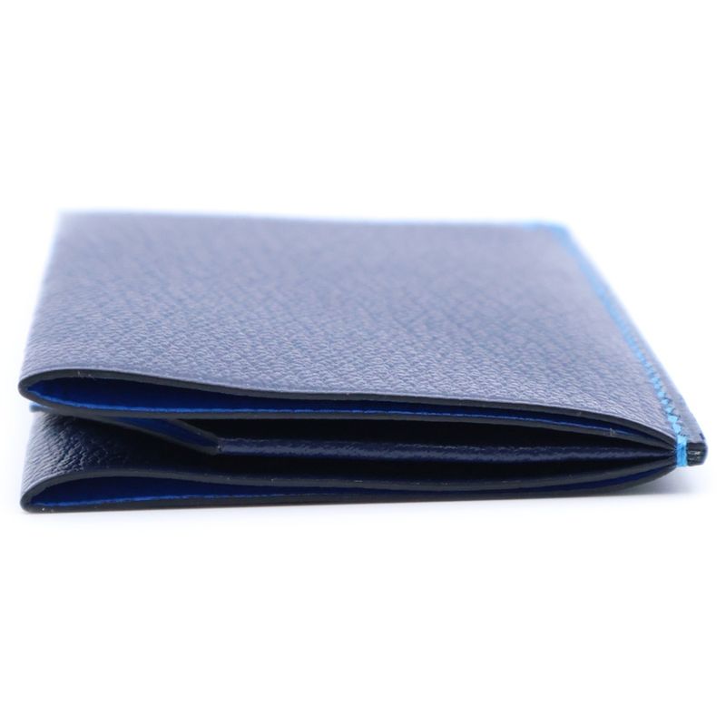 Hermes H Sériere Ash Chevre Misol Epson Leather Blue Idora Card Case Business