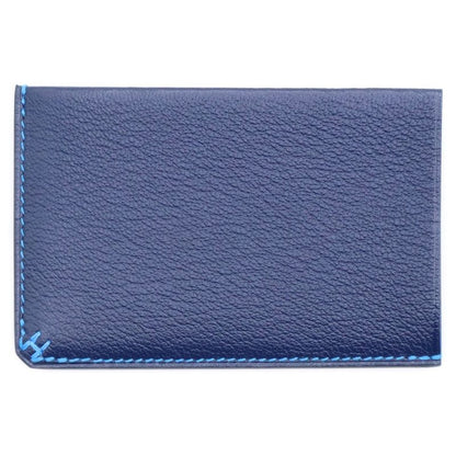 Hermes H Sériere Ash Chevre Misol Epson Leather Blue Idora Card Case Business