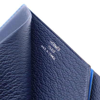 Hermes H Sériere Ash Chevre Misol Epson Leather Blue Idora Card Case Business