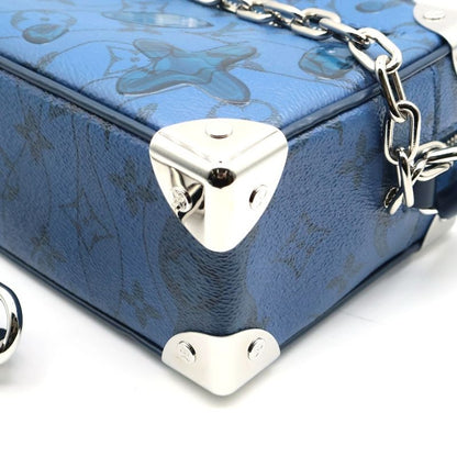 Louis Vuitton LV Soft Trunk Aqua Garden Shoulder Bag Blue M22588/rfid