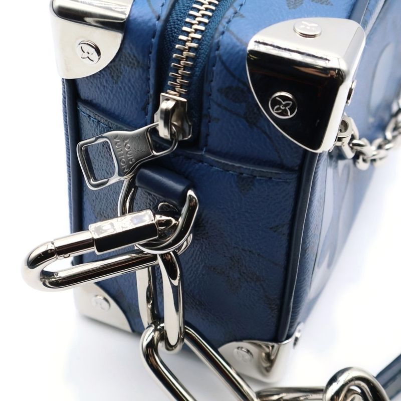 Louis Vuitton LV Soft Trunk Aqua Garden Shoulder Bag Blue M22588/rfid