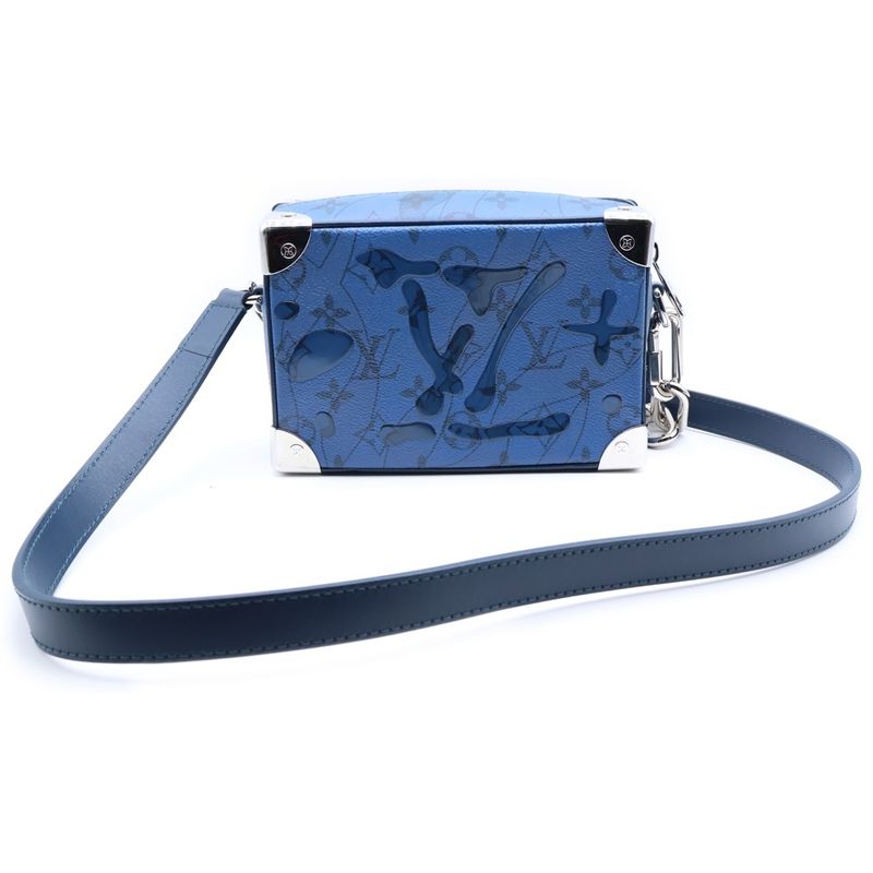 Louis Vuitton LV Soft Trunk Aqua Garden Shoulder Bag Blue M22588/rfid