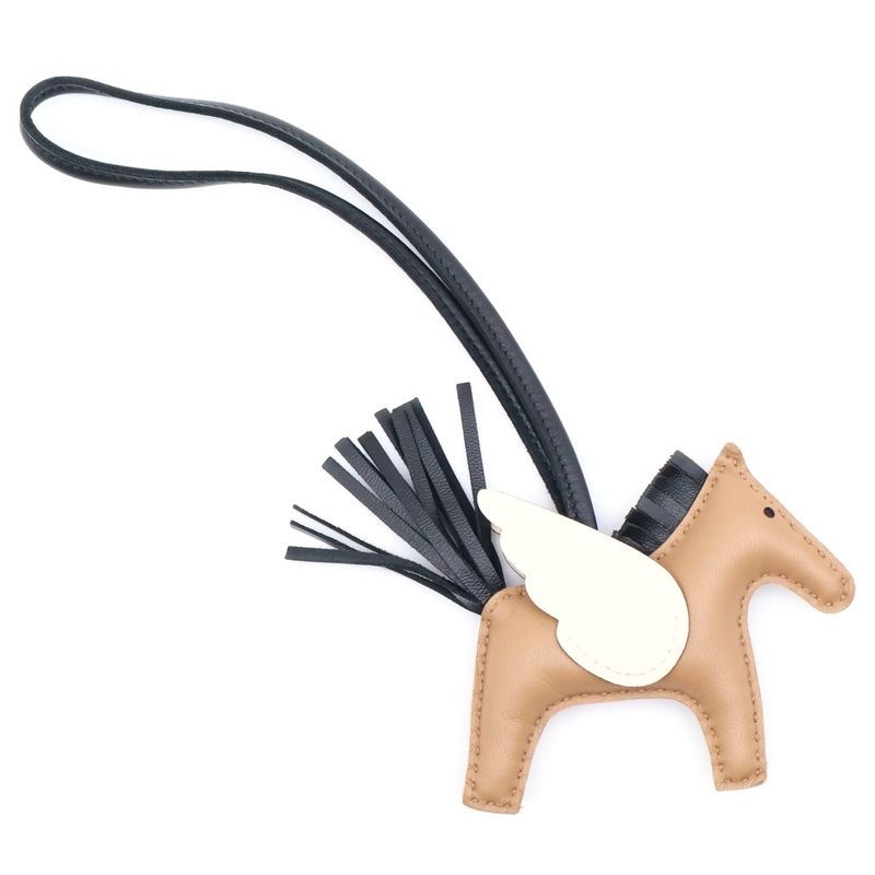 Hermes Pegasus Charm PM Leather Strap Brown/white Stamped U