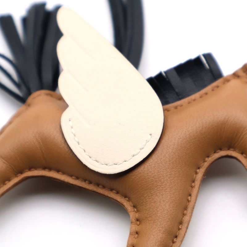 Hermes Pegasus Charm PM Leather Strap Brown/white Stamped U