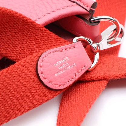 Hermes Evelyn TPM Rose Azalea Taurillon Shoulder Bag Silver Hardware Engraved W