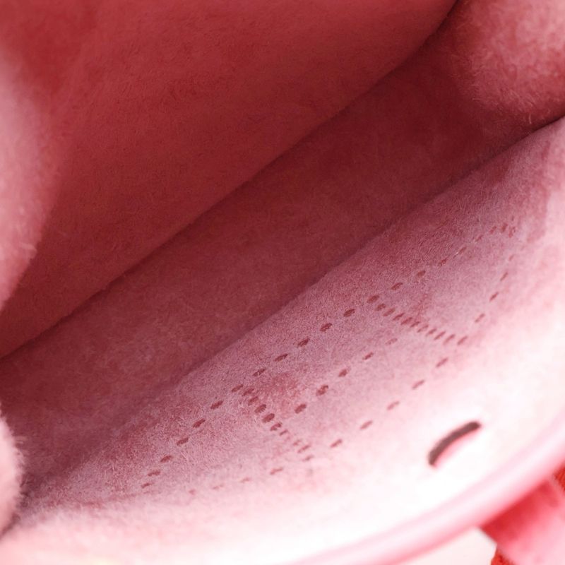 Hermes Evelyn TPM Rose Azalea Taurillon Shoulder Bag Silver Hardware Engraved W