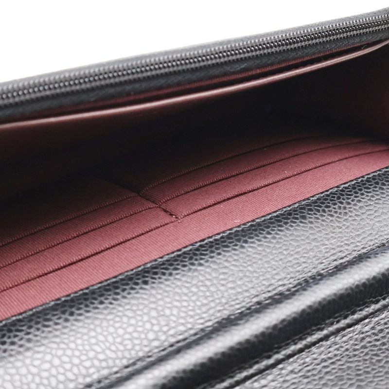 Chanel Matelasse Chain Wallet In Black Caviar Skin Gold Hardware Ap0250 Plated