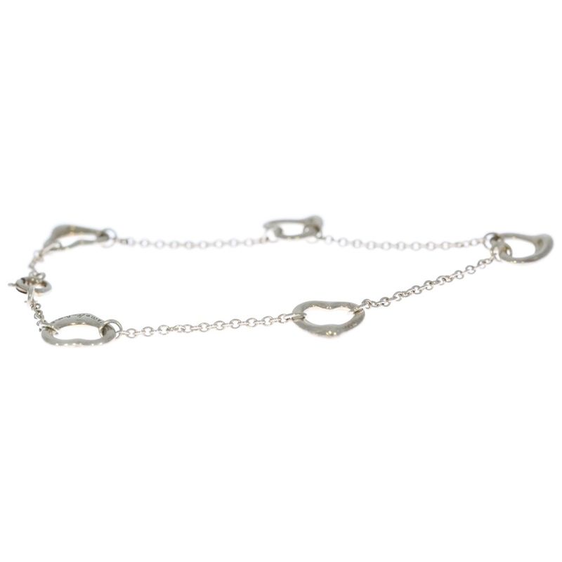 Tiffany & Co (tiffany & Co) Open Heart 5P Bracelet 925 Silver 4.2g