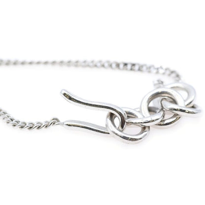 Chanel Coco Mark Chain Necklace Pendant Silver Ivory