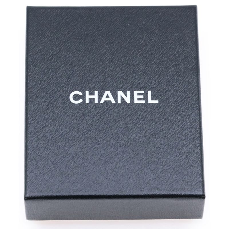 Chanel Coco Mark Chain Necklace Pendant Silver Ivory