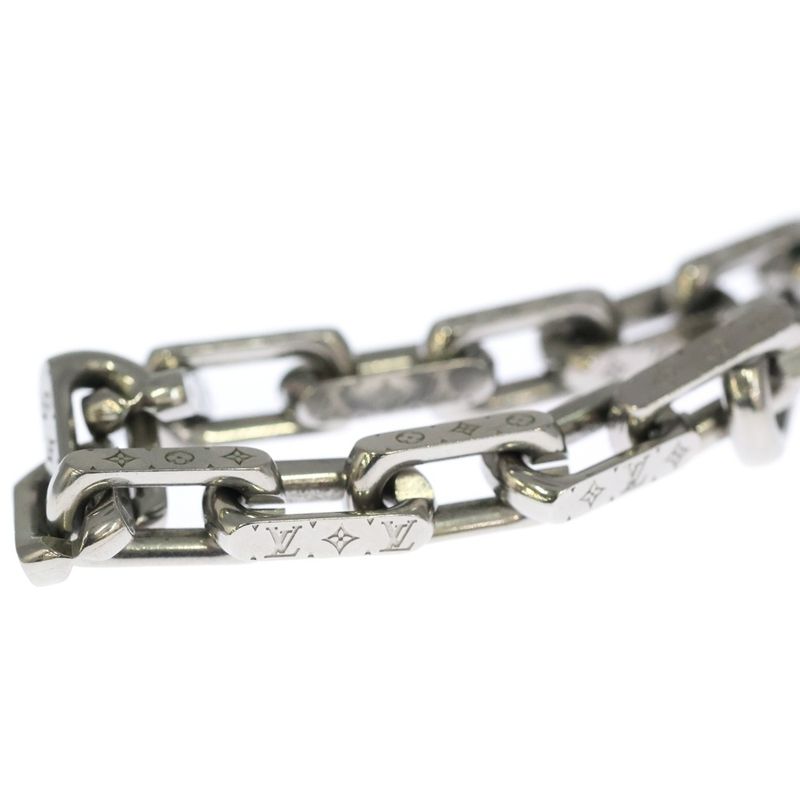 Louis Vuitton Collier Necklace Chain Monogram Necklace Silver M00307