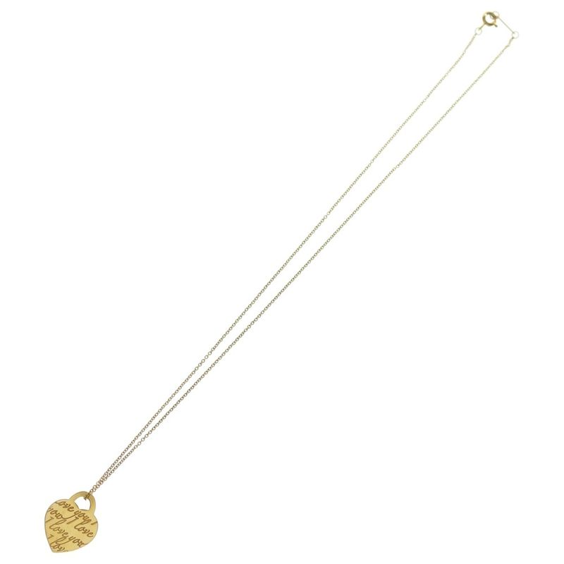 Tiffany & Co Notes Heart Necklace Yellow Gold 18K Jewelry
