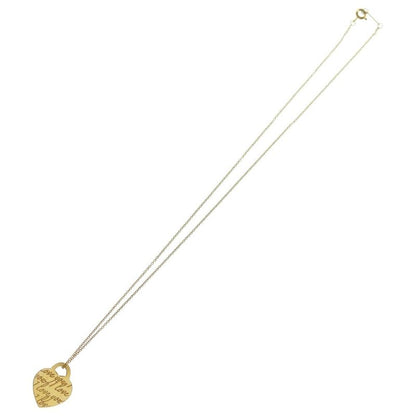 Tiffany & Co Notes Heart Necklace Yellow Gold 18K Jewelry
