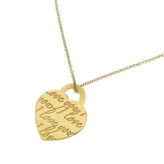 Tiffany & Co Notes Heart Necklace Yellow Gold 18K Jewelry
