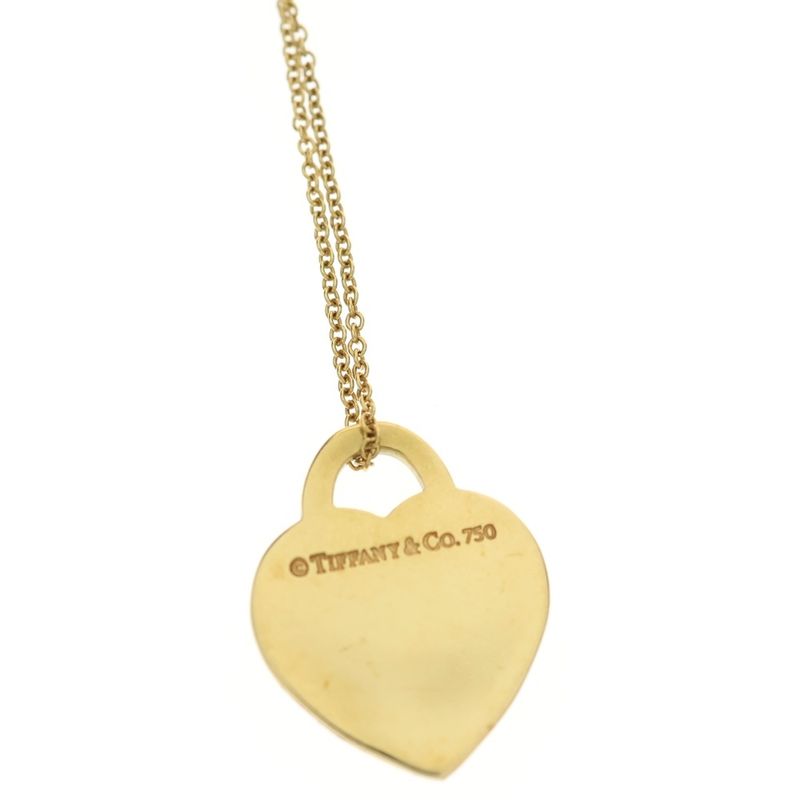 Tiffany & Co Notes Heart Necklace Yellow Gold 18K Jewelry
