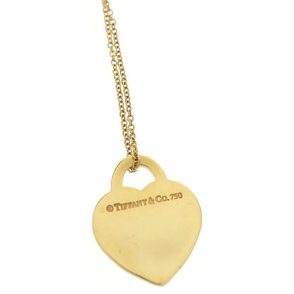 Tiffany & Co Notes Heart Necklace Yellow Gold 18K Jewelry