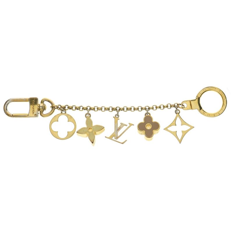 Louis Vuitton Bag Charm Chain Fleur De Monogram Flower Gold/beige M65111