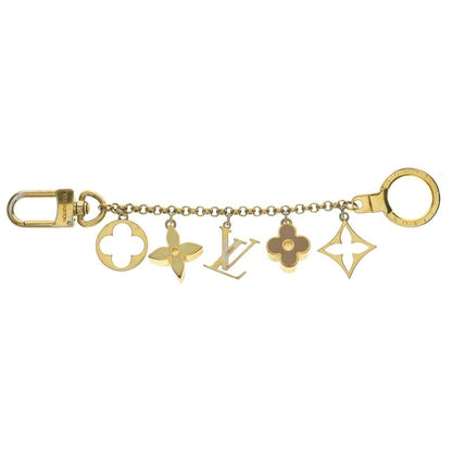Louis Vuitton Bag Charm Chain Fleur De Monogram Flower Gold/beige M65111