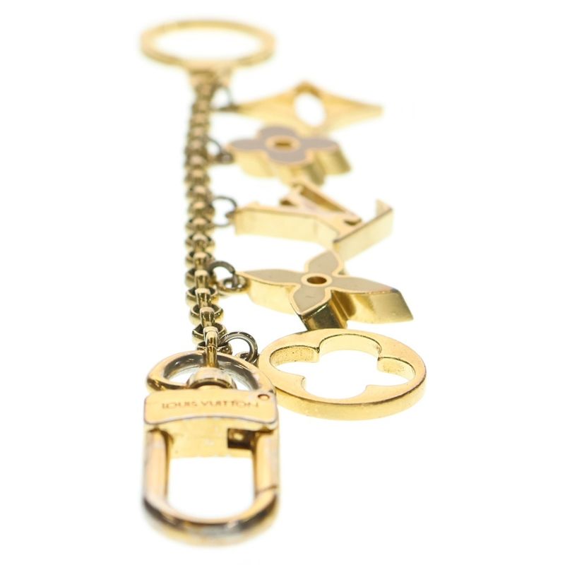Louis Vuitton Bag Charm Chain Fleur De Monogram Flower Gold/beige M65111