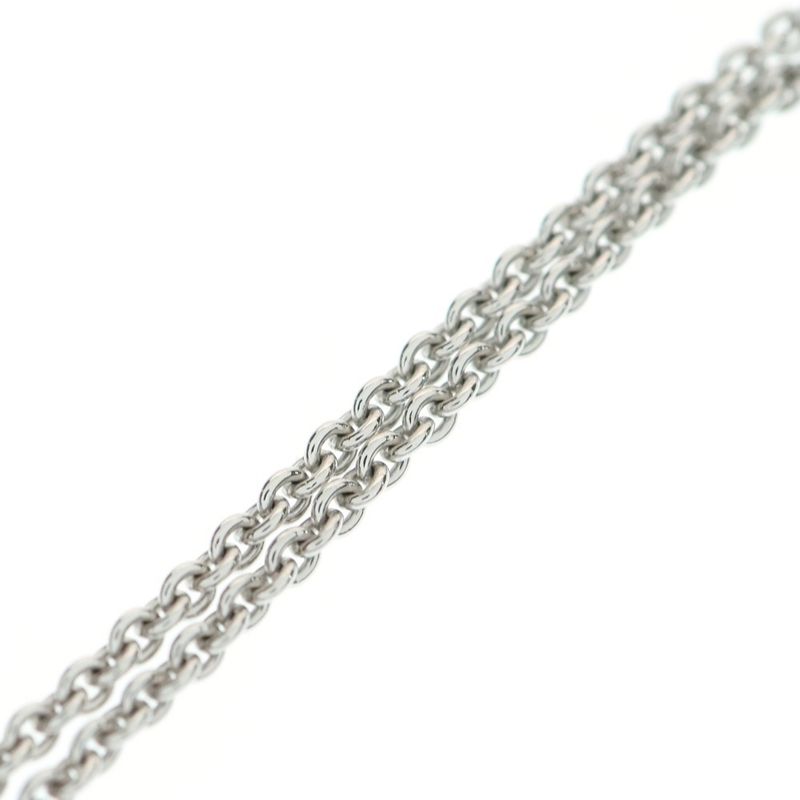 DIOR CD Logo Rhinestone Chain Necklace Silver