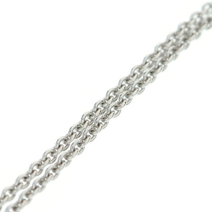 DIOR CD Logo Rhinestone Chain Necklace Silver
