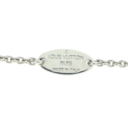 Louis Vuitton Escential V Logo Pendant Chain Necklace Silver M63197