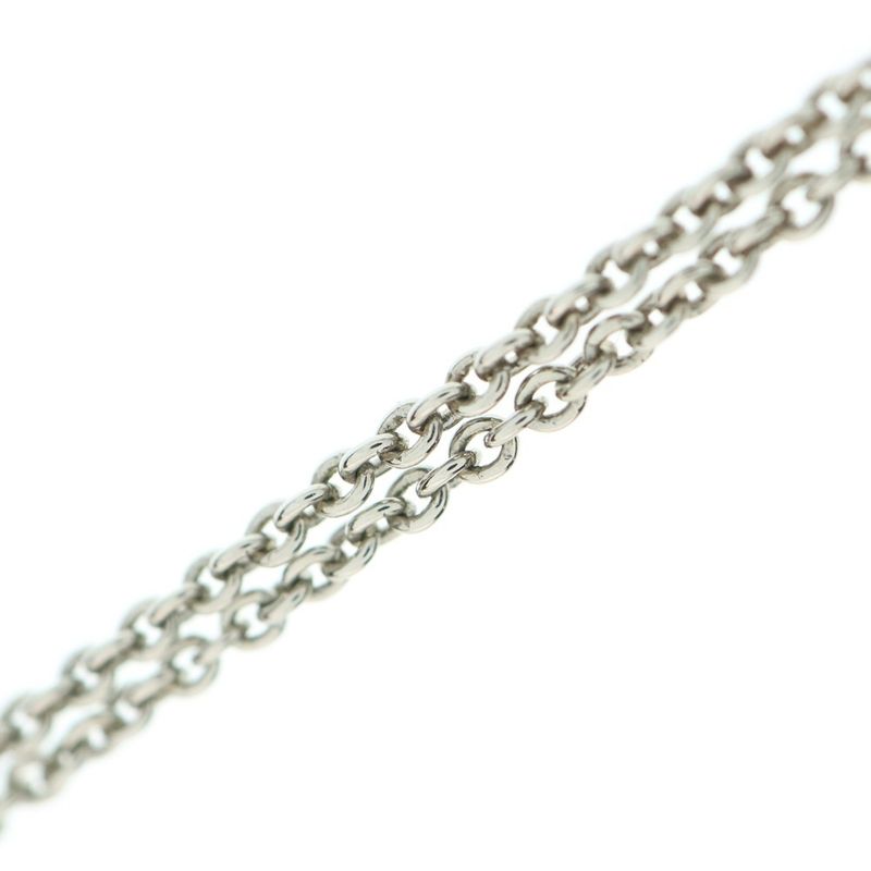 Louis Vuitton Escential V Logo Pendant Chain Necklace Silver M63197