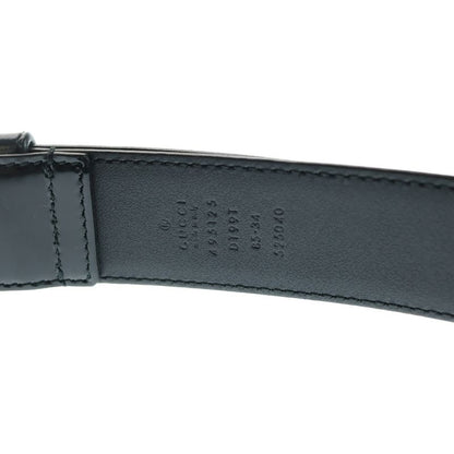 Gucci Sherry Line Web Trim Leather Belt Black 495125