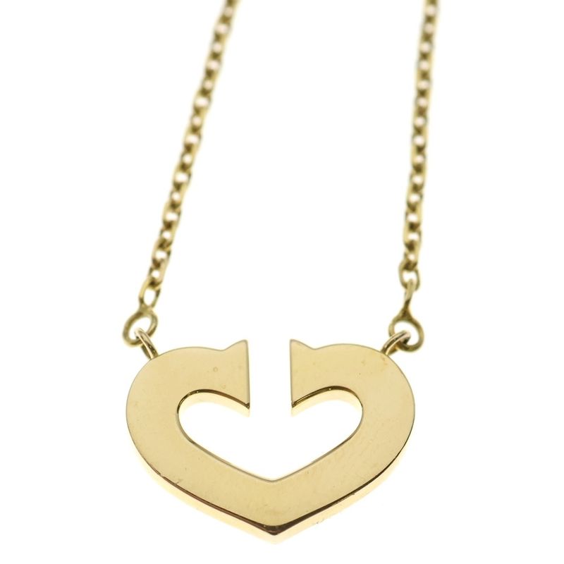 Cartier C Heart Necklace Yellow Gold Au750yg Jewelry