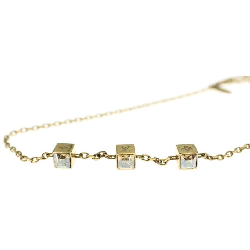 Louis Vuitton Collier Gamble Necklace Pendant Chain Gold GP M65096